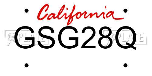 GSG28Q California License Plate