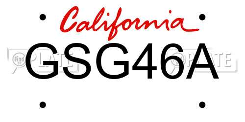 GSG46A California License Plate