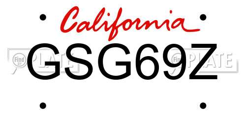 GSG69Z California License Plate