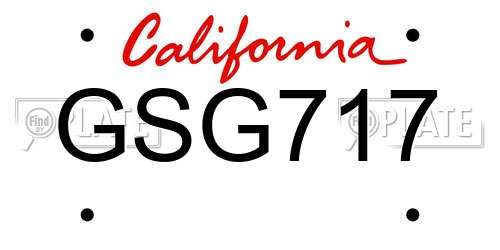 GSG717 California License Plate