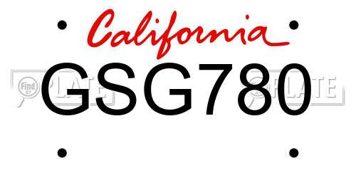GSG780 California License Plate