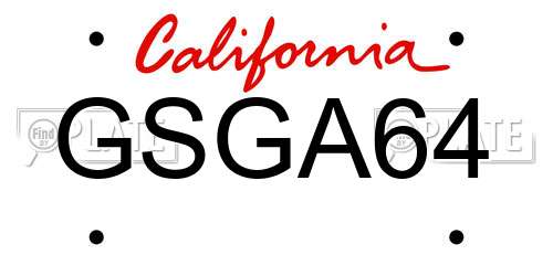 GSGA64 California License Plate