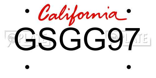 GSGG97 California License Plate