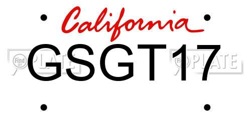 GSGT17 California License Plate