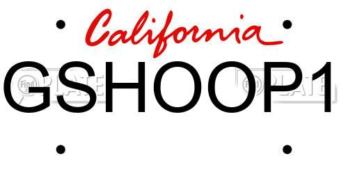 GSHOOP1 California License Plate
