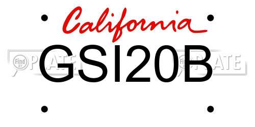 GSI20B California License Plate