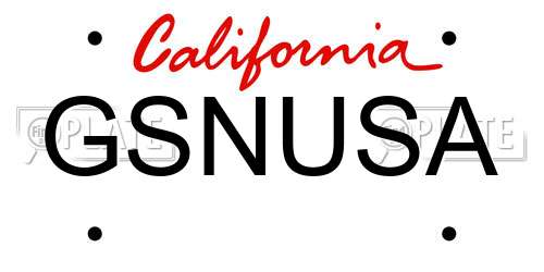 GSNUSA California License Plate