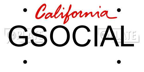 GSOCIAL California License Plate