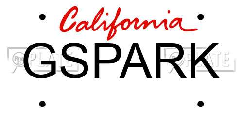 GSPARK California License Plate