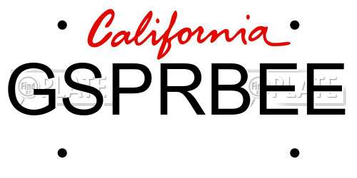 GSPRBEE California License Plate