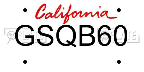 GSQB60 California License Plate