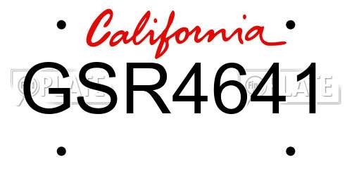 GSR4641 California License Plate