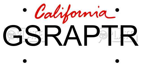 GSRAPTR California License Plate