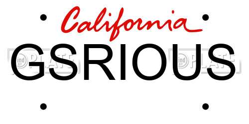 GSRIOUS California License Plate