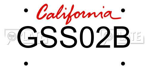 GSS02B California License Plate