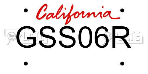GSS06R California License Plate