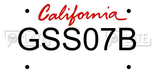 GSS07B California License Plate