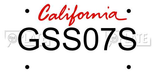 GSS07S California License Plate