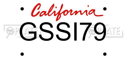 GSSI79 California License Plate
