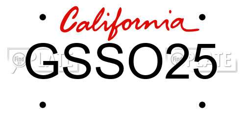 GSSO25 California License Plate