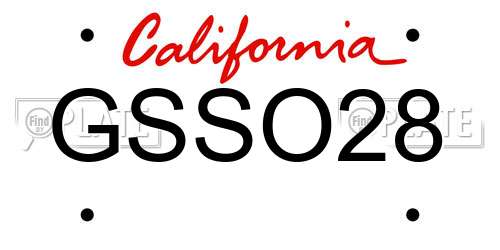 GSSO28 California License Plate