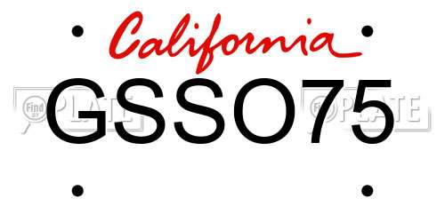 GSSO75 California License Plate