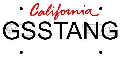 GSSTANG California License Plate