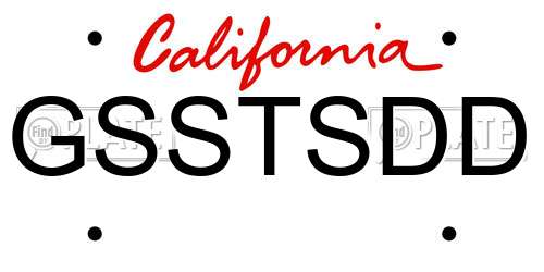 GSSTSDD California License Plate