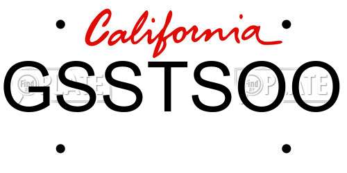 GSSTSOO California License Plate