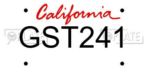 GST241 California License Plate