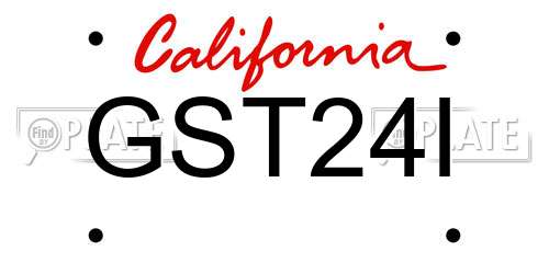 GST24I California License Plate