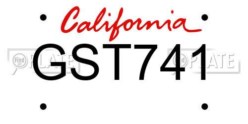 GST741 California License Plate