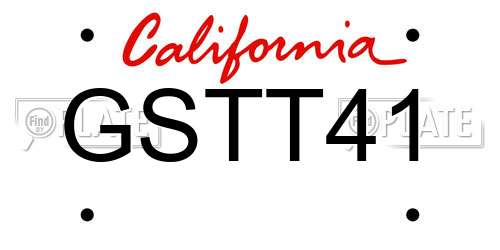 GSTT41 California License Plate