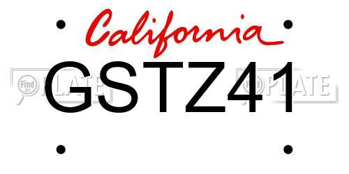 GSTZ41 California License Plate