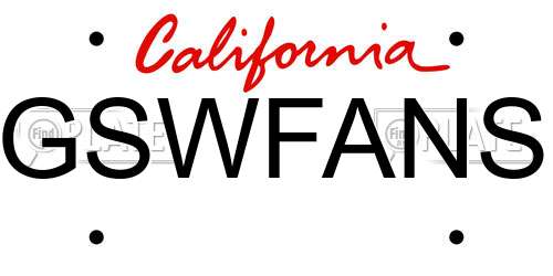 GSWFANS California License Plate