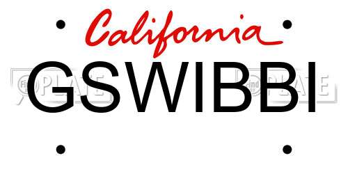 GSWIBBI California License Plate