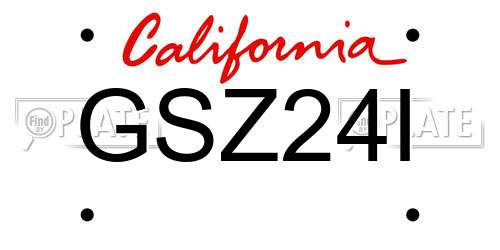 GSZ24I California License Plate