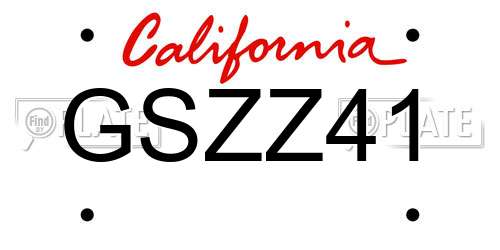 GSZZ41 California License Plate