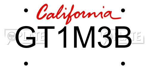 GT1M3B California License Plate