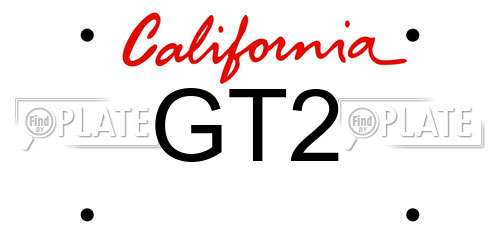 GT2 California License Plate