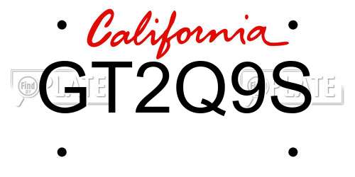 GT2Q9S California License Plate