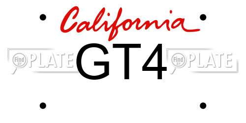 GT4 California License Plate