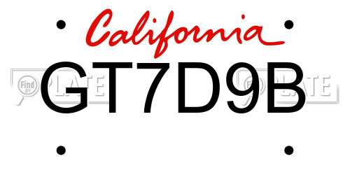 GT7D9B California License Plate