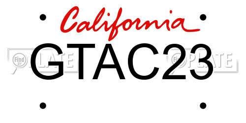 GTAC23 California License Plate