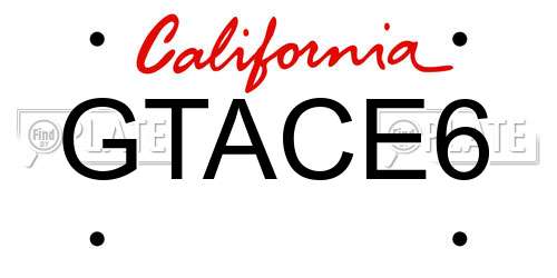 GTACE6 California License Plate