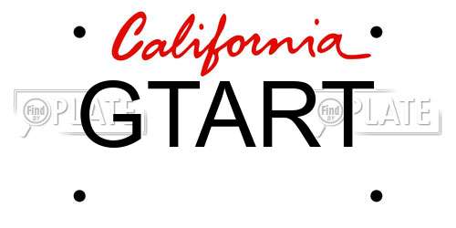 GTART California License Plate