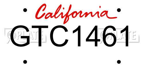 GTC1461 California License Plate