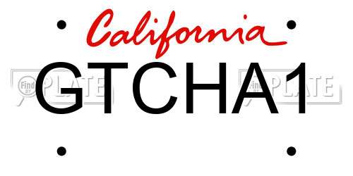 GTCHA1 California License Plate