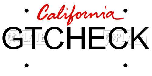 GTCHECK California License Plate
