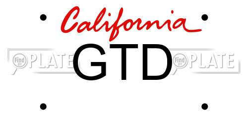GTD California License Plate